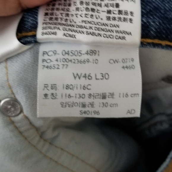 Levi's 505 Waterless Regular Fit Jeans Size 46x30 - Picture 7 of 9
